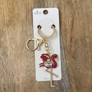 Mint Gold and Pink Flamingo Bag Charm/Key Holder NEW